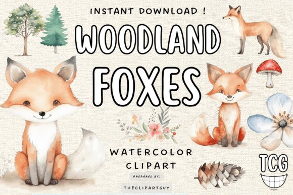Download Fox Clipart - Watercolor Woodland Fox - Woodland fox Collection