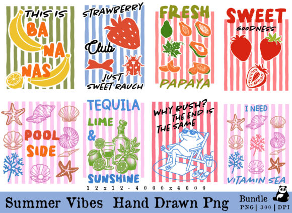 Download Summer Vibes Hand Drawn Png Bundle - Premium Resources