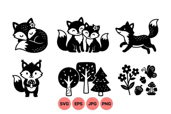 Download Cute Woodland Fox SVG Clipart - Woodland fox Collection