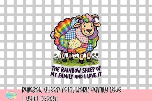 Download Rainbow Sheep Patchwork Family Love T-Shirt Design - Family love Collection