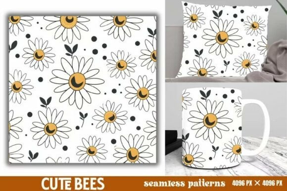 Download Cute Bees Digital Papers Pattern - Bees Collection