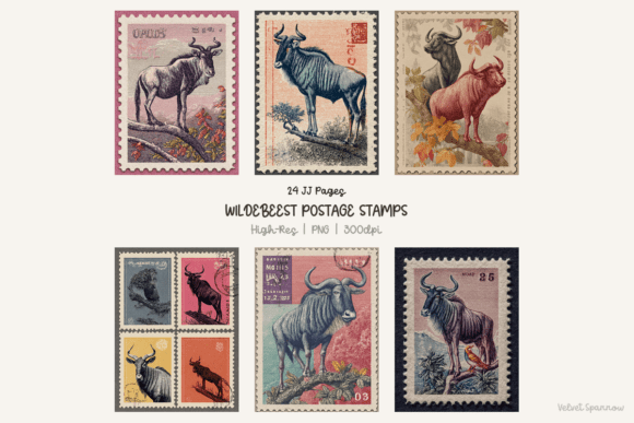 Download Wildebeest Postage Stamps 24 Png - Bees Collection