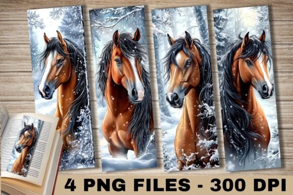 Download Gold Floral Horse Bookmark Bundle - Gold floral Collection