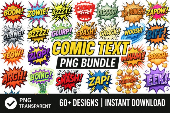 Download 60+ Comic Text PNG, Pop Art Bundle - Text Collection