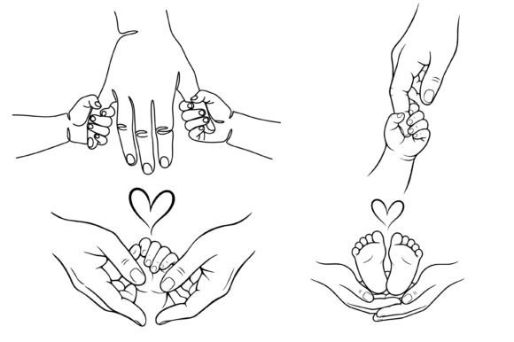 Download Family Love Line Art Set - Family love Collection