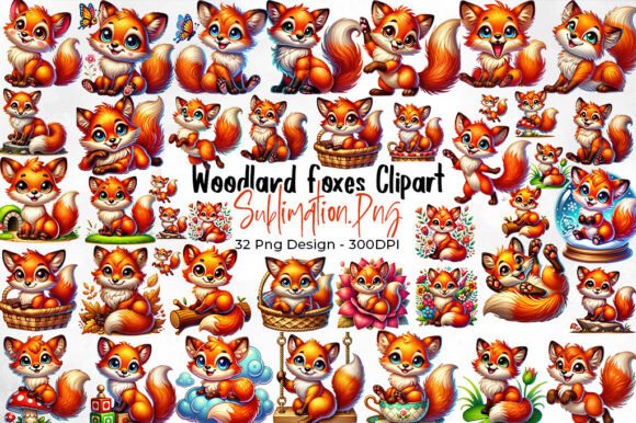 Download Cute Woodland Fox Clipart - Woodland fox Collection