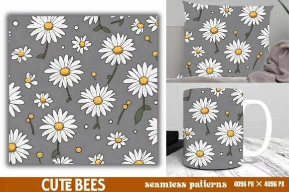 Download Cute Bees Digital Papers Pattern - Bees Collection