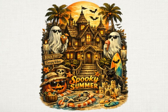 Download Spooky Summer Haunted Beach PNG - Premium Bundle