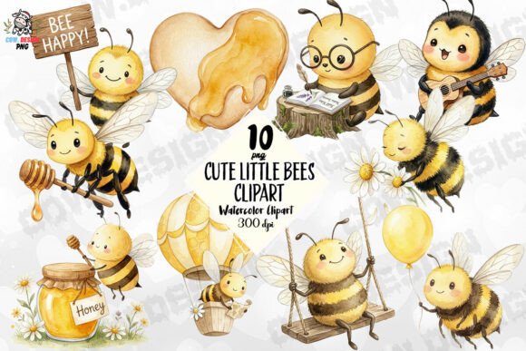 Download Cute Little Bees PNG - Bees Collection