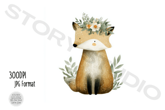 Download Watercolor Woodland Fox Clipart Set - Woodland fox Collection