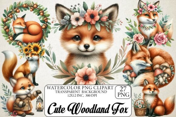 Download Cute Woodland Fox Clipart - Woodland fox Collection