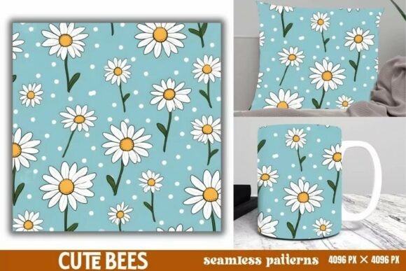 Download Cute Bees Digital Papers Pattern - Bees Collection
