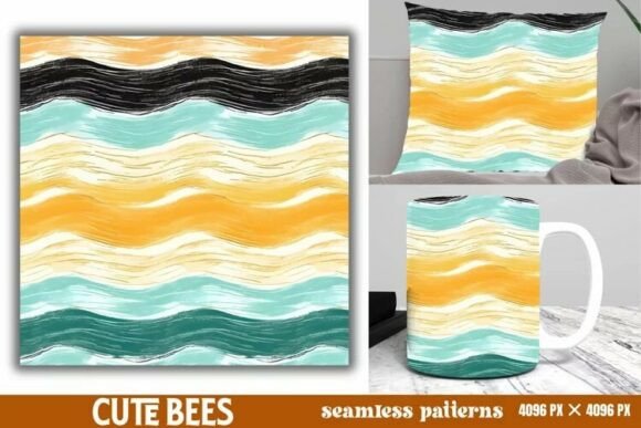 Download Cute Bees Digital Papers Pattern - Bees Collection